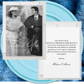 Modernes, einfaches Script Classic Foto Wedding Cu Dankeskarte
