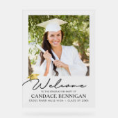 Modernes, einfaches Script Graduate Welcome Foto Acrylschild (Vorderseite)