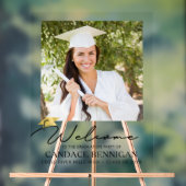 Modernes, einfaches Script Graduate Welcome Foto Acrylschild (Neutral)