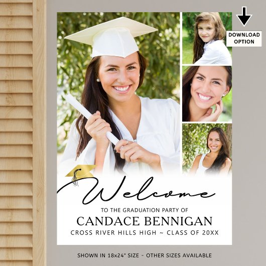 Modernes einfaches Script Graduate Willkommen 4 Fo Poster