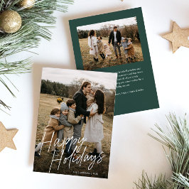 Modernes, einfaches Script Happy Holidays 2 Foto Feiertagskarte