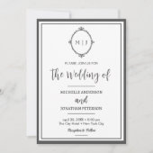 Modernes Einfaches Script Monogram Foto Hochzeit Save The Date (Vorderseite)