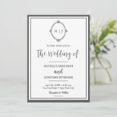 Modernes Einfaches Script Monogram Foto Hochzeit Save The Date (Stehend Vorderseite)
