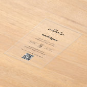 Modernes einfaches Script QR Code Hochzeitsskripte Acryleinladungen (Ablage )
