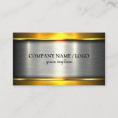 Modernes, einfaches Shine Metallic Gold und Silber Visitenkarte (Vorderseite)