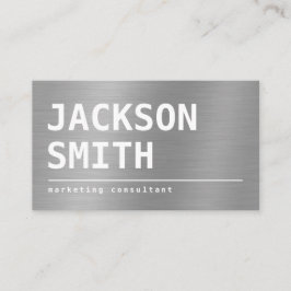 Modernes, einfaches Silbermetall beruflich Visitenkarte