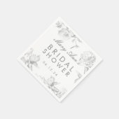 Modernes, einfaches Silver Floral Brautparty Gefal Serviette (Ecke)