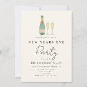 Modernes, einfaches Silvester-Party Einladung (Vorderseite)