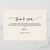 Modernes, einfaches Skript 5 Fotos danke Ihnen Hoc Folieneinladung (Rückseite)