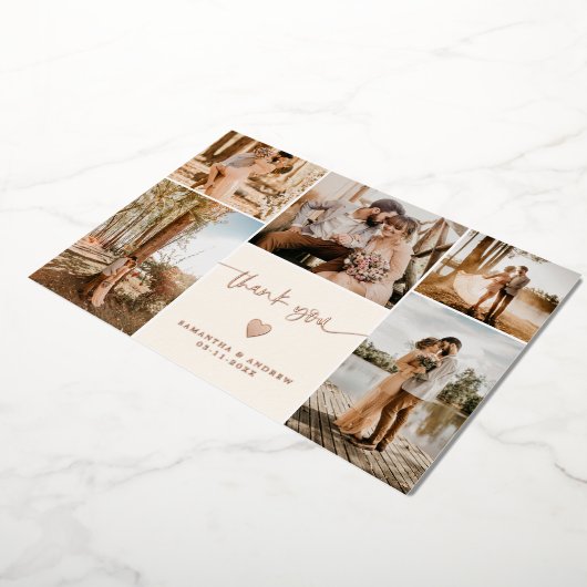 Modernes, einfaches Skript 5 Fotos danke Ihnen Hoc Folieneinladung (Gedreht)