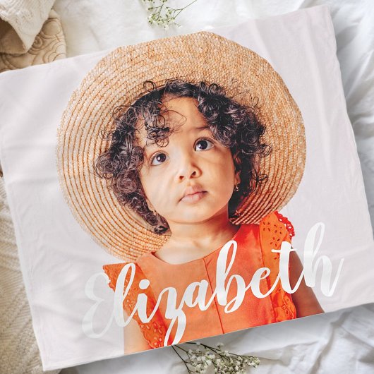 Modernes, einfaches Skript, das Ihren Namen und Ih Fleecedecke