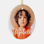 Modernes, einfaches Skript, das Ihren Namen und Ih Keramik Ornament (Rechts)