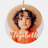 Modernes, einfaches Skript, das Ihren Namen und Ih Keramik Ornament (Hinten)