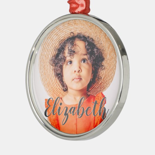 Modernes, einfaches Skript, das Ihren Namen und Ih Ornament Aus Metall (Links)