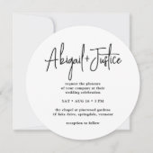 Modernes, einfaches Skript & Foto Einzigartige Rou Einladung (Vorderseite)