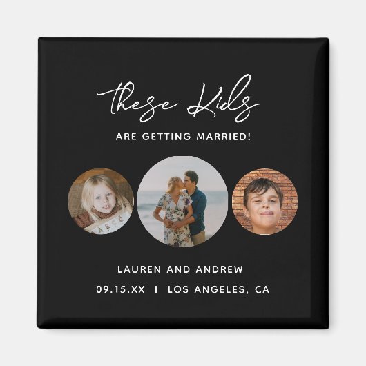 Modernes, einfaches Skript-Foto für Hochzeiten spe Magnet (Vorne)