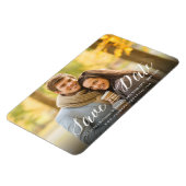 Modernes, einfaches Skript-Save the Date-Foto Magn Magnet (Linke Seite)