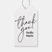 Modernes, einfaches Skript Schwarz-weiß vielen Dan Geschenkanhänger (Vorderseite)