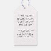 Modernes, einfaches Skript Schwarz-weiß vielen Dan Geschenkanhänger (Rückseite)