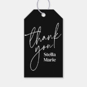 Modernes, einfaches Skript Schwarz-weiß vielen Dan Geschenkanhänger (Vorderseite)