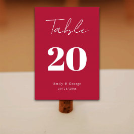 Modernes einfaches Skript Viva Magenta Minimale Ho Tischnummer