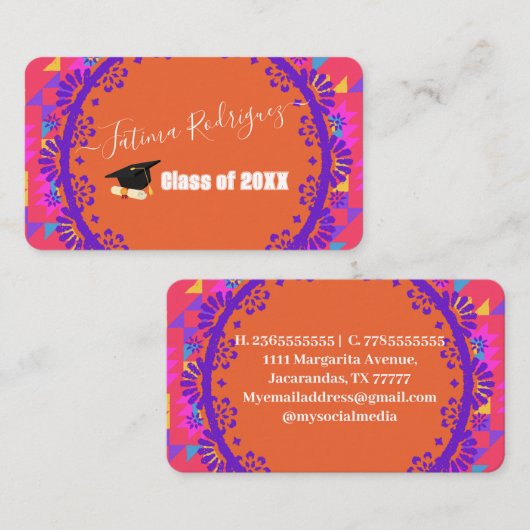 Modernes einfaches Spanisch Visitenkarte (Vorne/Hinten)