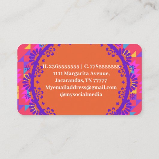 Modernes einfaches Spanisch Visitenkarte (Rückseite)