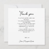 Modernes einfaches Spanisches Appartement Dankesch Dankeskarte (Rückseite)