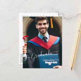 Modernes, einfaches Spanisches Foto Script Grad Ei Ankündigungspostkarte