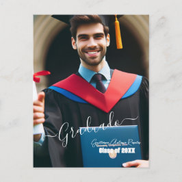 Modernes, einfaches Spanisches Foto Script Grad Ei Ankündigungspostkarte