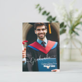 Modernes, einfaches Spanisches Foto Script Grad Ei Ankündigungspostkarte (Stehend Vorderseite)