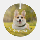 Modernes, einfaches, stilvolles Personalisiertes D Ornament Aus Glas (Rückseite)