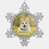 Modernes, einfaches, stilvolles Personalisiertes D Schneeflocken Zinn-Ornament (Vorderseite)