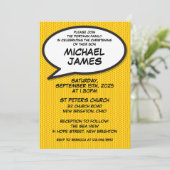 Modernes, einfaches Taufen zum Feiern von Spaß Com Einladung (Stehend Vorderseite)