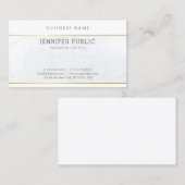Modernes einfaches Template Eleganter weißer Marmo Visitenkarte (Vorne/Hinten)