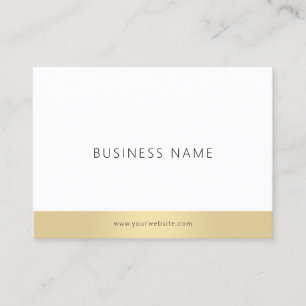 Modernes einfaches Template Elegantes Gold Weiß Mo Visitenkarte