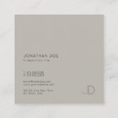 Modernes, einfaches Template für Monogram Quadratische Visitenkarte (Rückseite)