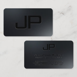 Modernes, einfaches Template Monogram Black Visitenkarte