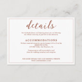 Modernes, einfaches Terracotta Rost bei weißer Hoc Begleitkarte (Vorderseite)