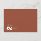 Modernes, einfaches Terracotta Rost bei weißer Hoc Begleitkarte (Rückseite)