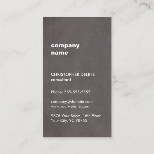 Modernes einfaches Texturbrauner Berater Visitenkarte (Vorderseite)