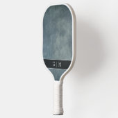 Modernes, einfaches, texturiertes Monogramm Pickleball Schläger (Links)