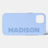 Modernes, einfaches Trendy Bold Blue Monogram Case-Mate iPhone Hülle (Rückseite (Horizontal))
