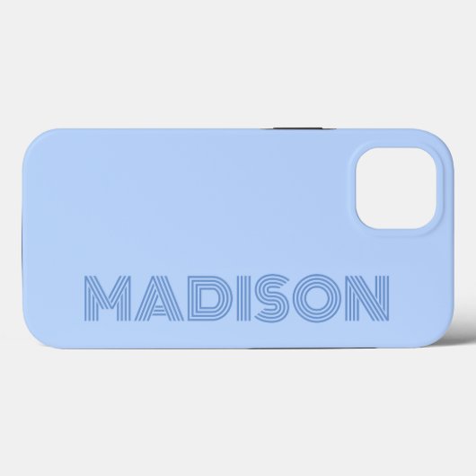 Modernes, einfaches Trendy Bold Blue Monogram Case-Mate iPhone Hülle (Rückseite (Horizontal))