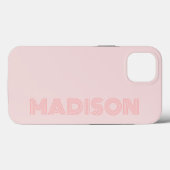 Modernes, einfaches, trendy Hübsch Blush Monogramm Case-Mate iPhone Hülle (Rückseite (Horizontal))