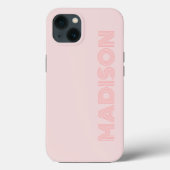Modernes, einfaches, trendy Hübsch Blush Monogramm Case-Mate iPhone Hülle (Rückseite)