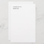 Modernes, einfaches trendy Minimalistisch Briefpapier (Vorne/Hinten)