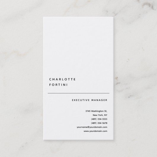 Modernes, einfaches trendy Minimalistisch Visitenkarte (Vorderseite)