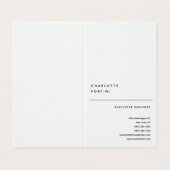 Modernes, einfaches trendy Minimalistisch Visitenkarten (Außenseite Aufgefaltet)