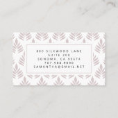 Modernes einfaches Typografie-Leaf-Muster-Skript Visitenkarte (Rückseite)